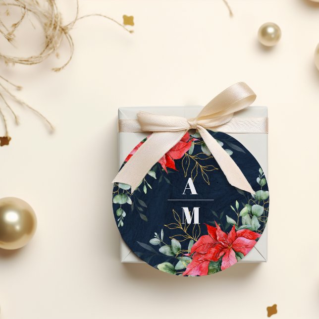 Pegatina Redonda Boda de Navidades de Berry en invierno suave (Subido por el creador)