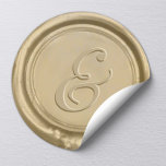 Pegatina Redonda Boda de oro moderno Ampersand Wax Seal<br><div class="desc">Boda de oro moderno,  Pegatinas de sellos de cera y de plata.</div>