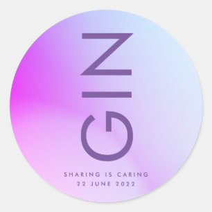 Pegatina Redonda Boda de Otoño con Gradiente de Morado Ultra Modern