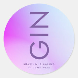 Pegatina Redonda Boda de Otoño Gradiente Morado Ultra Moderno