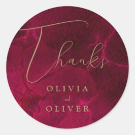 Pegatina Redonda Boda de pasión de Borgoña