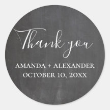 Boda de pizarra. Guión gris moderno gracias