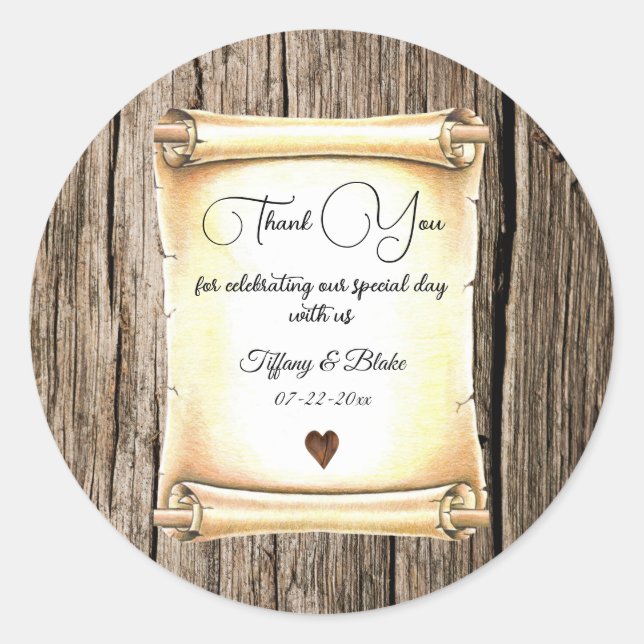 Pegatina Redonda Boda de plumilla de desplazamiento y pluma único (Anverso)