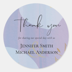 Pegatina Redonda Boda de resumen moderno japonés escandinavo