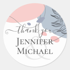 Pegatina Redonda Boda de resumen moderno japonés escandinavo