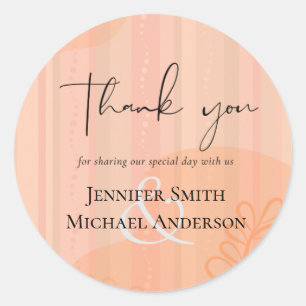 Pegatina Redonda Boda de resumen moderno japonés escandinavo