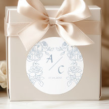 Boda de Rosas franceses de color azul y blanco mod