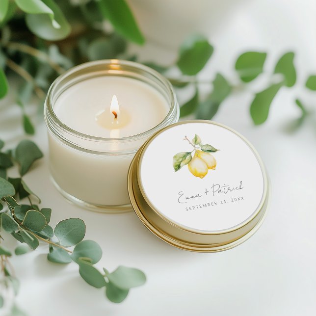 Pegatina Redonda Boda de verano clásico de cítricos limoneros (Subido por el creador)