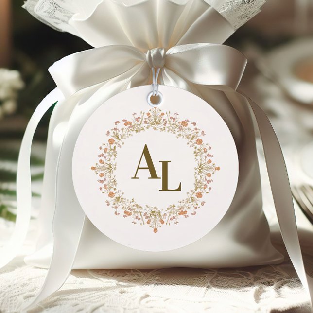 Pegatina Redonda Boda del marco antiguo floral de Rococo (Subido por el creador)