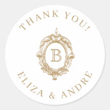 Boda del Monograma de Oro Antiguo Escudo