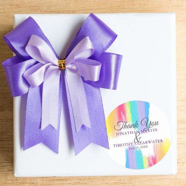 Pegatina Redonda Boda del Orgullo Gay LGBTQ (Subido por el creador)