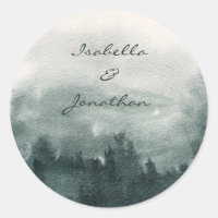 Boda del paisaje de la selva acuarela abstracta