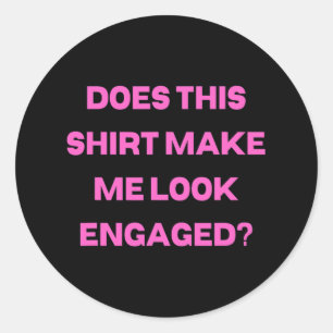 Pegatina Redonda Boda del partido Bachelor Groom Hizo Camisa