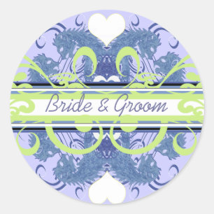 Pegatina Redonda Boda del Renacimiento de Lion Rampant