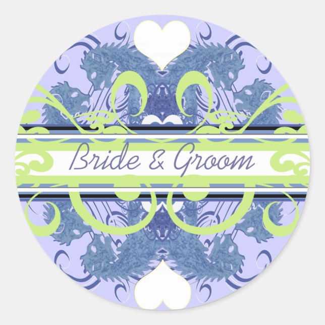 Pegatina Redonda Boda del Renacimiento de Lion Rampant (Anverso)