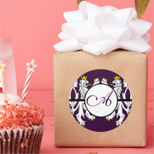 Pegatina Redonda Boda del Renacimiento de Lion Rampant