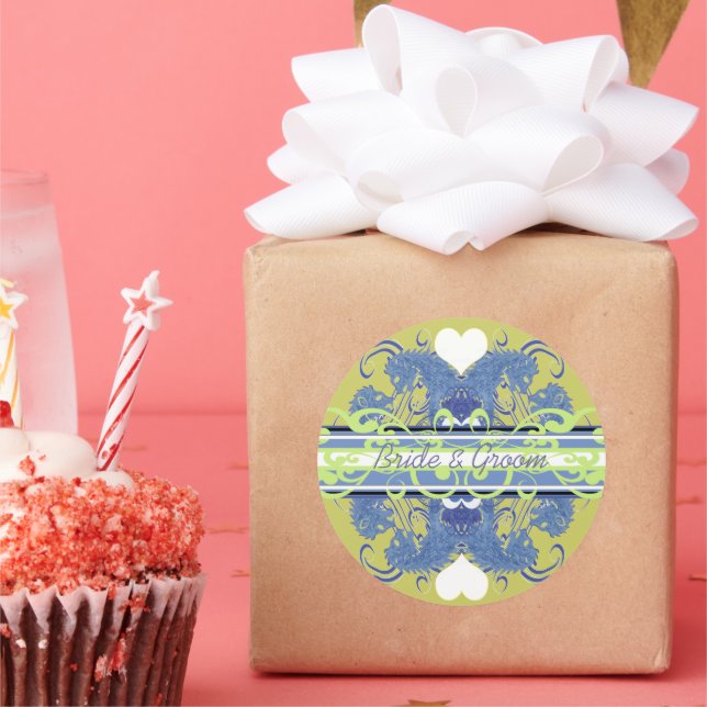 Pegatina Redonda Boda del Renacimiento de Lion Rampant (Fiesta)