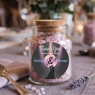 Pegatina Redonda Boda Disco Personalizable
