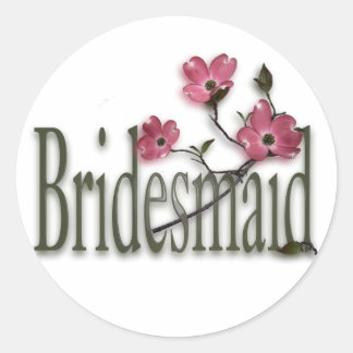 Pegatina Redonda Boda Dogwood