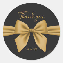 Pegatina Redonda boda dorado negro filigree clásico