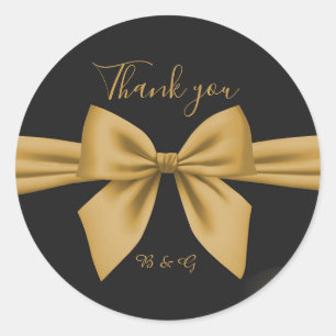 Pegatina Redonda boda dorado negro filigree clásico