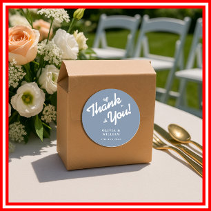 Pegatina Redonda Boda Dusty Blue   Flor silvestre