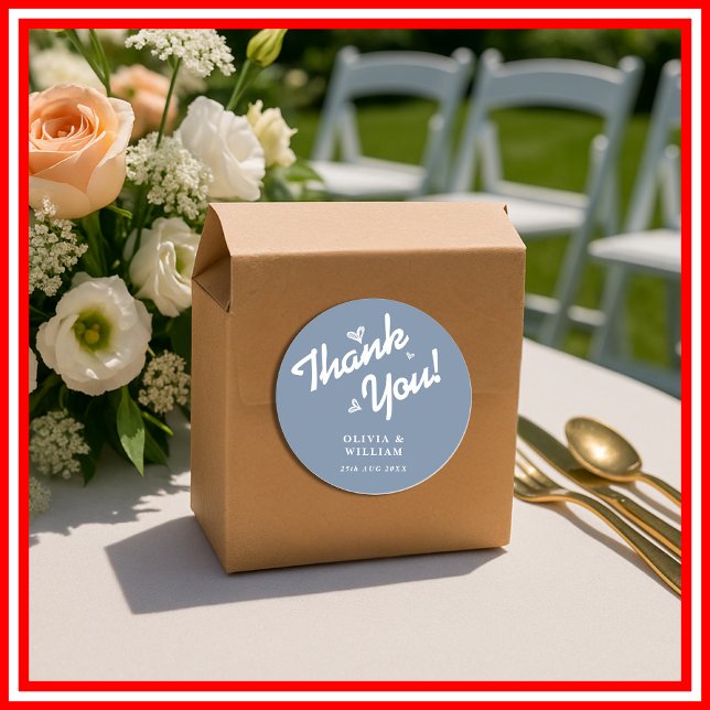 Pegatina Redonda Boda Dusty Blue | Flor silvestre (Subido por el creador)