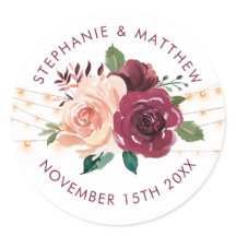 Boda Dusty Rosa Burgundy String Luces