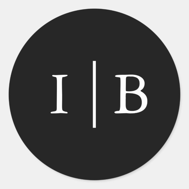 Pegatina Redonda Boda elegante formal tradicional negra (Anverso)