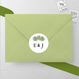 Pegatina Redonda Boda elegante y exitoso