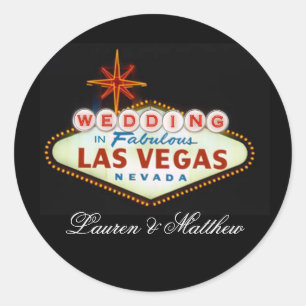 Pegatina Redonda Boda en Fabulous Las Vegas