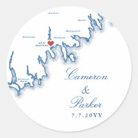 Boda en New Bedford MA Elegante Mapa Azul Marino