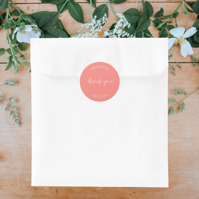 Pegatina Redonda Boda estilizado de Coral Gracias (In Situ Wedding)