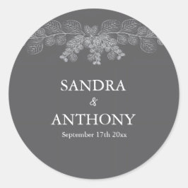 Pegatina Redonda Boda Eucalyptus