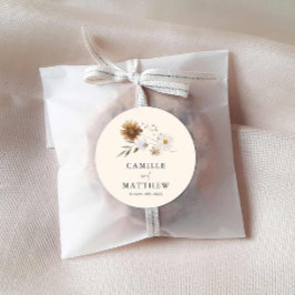 Pegatina Redonda Boda Fall Wildflower