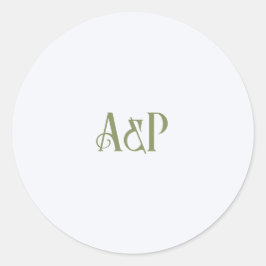 Pegatina Redonda Boda floral Art Nouveau Green