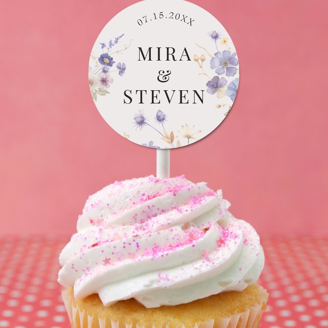 Pegatina Redonda Boda floral bohemio-rustico (Subido por el creador)