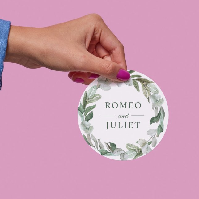 Pegatina Redonda Boda floral de jardín de verano (Subido por el creador)