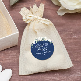 Pegatina Redonda Boda floral de la moda Musulmana