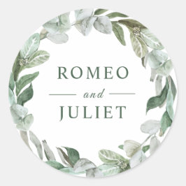 Pegatina Redonda Boda floral de Summer Garden