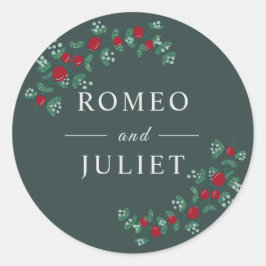 Pegatina Redonda Boda floral de Summer Garden