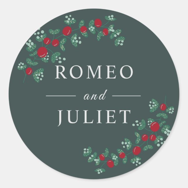 Pegatina Redonda Boda floral de Summer Garden (Anverso)