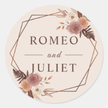 Boda Floral Geométrica Boho Terracota