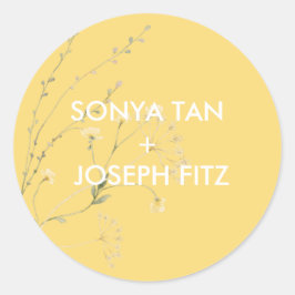 Pegatina Redonda Boda floral Invitat Envelope Square Classic Ro