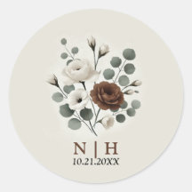 Boda Floral Moderna Crema Moca Blanca