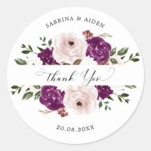 Boda floral rosa Rubor de ciruela morada moderna