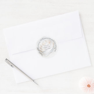 Pegatina Redonda Boda Floral White Rose