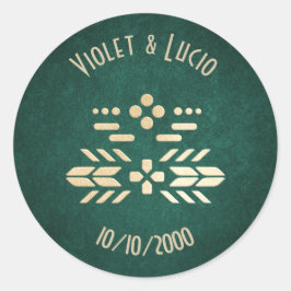 Pegatina Redonda Boda Geek Green del videojuego