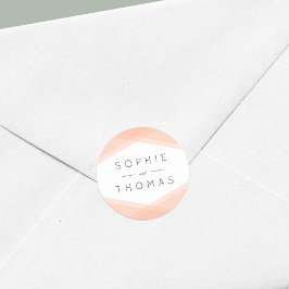 Pegatina Redonda Boda geométrico de capas de pintura