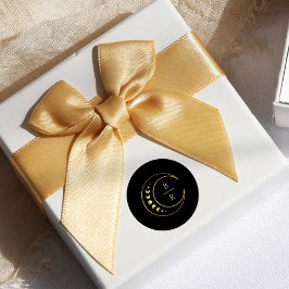 Pegatina Redonda Boda Gold Moon